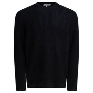 ALEX MILL Men's Crew Neck Ribbed Cashmere Sweater Men BLACK Sweaters & Cardigans